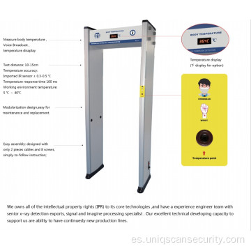 Termómetro detector de puerta de metal Walk Through